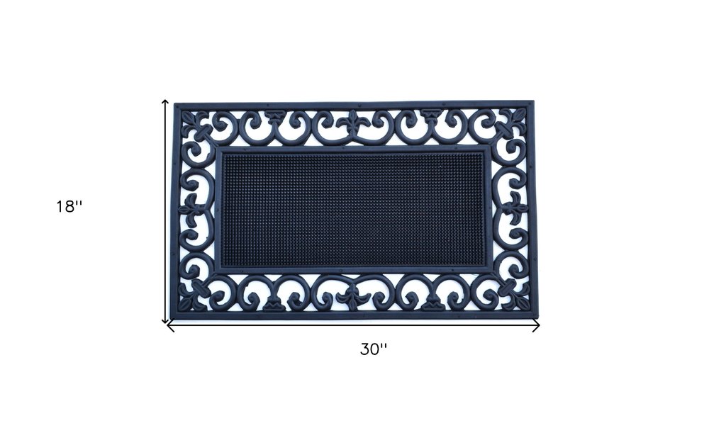18" X 30" Black Rubber Outdoor Door Mat