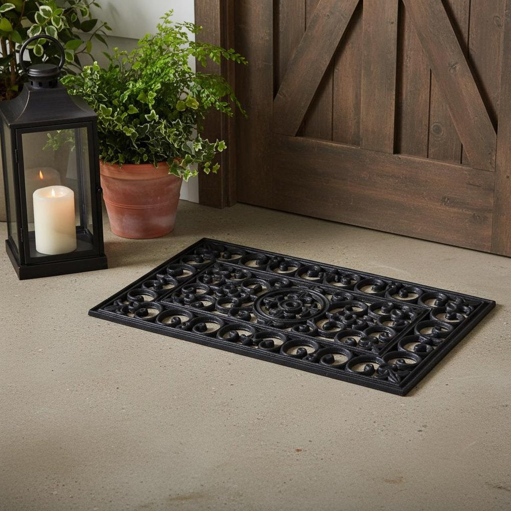 18" X 30" Black Rubber Outdoor Door Mat
