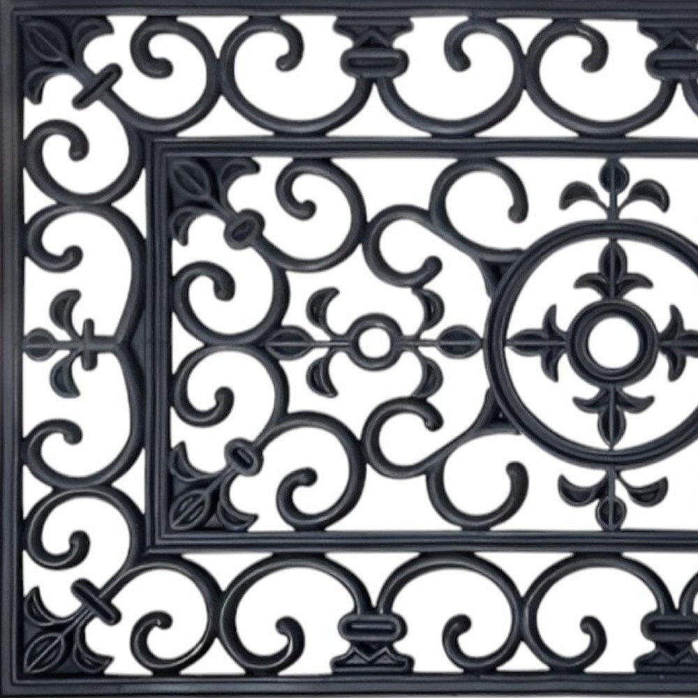 18" X 47" Black Rubber Outdoor Door Mat