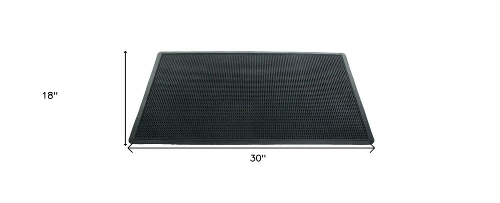 18" X 30" Black Rubber Outdoor Door Mat