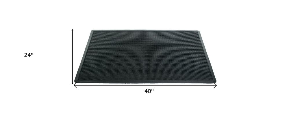 24" X 40" Black Rubber Outdoor Door Mat