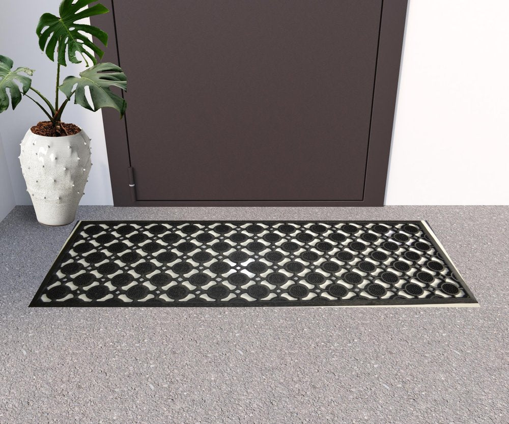 18" X 47" Black Rubber Outdoor Door Mat