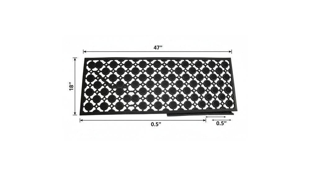 18" X 47" Black Rubber Outdoor Door Mat