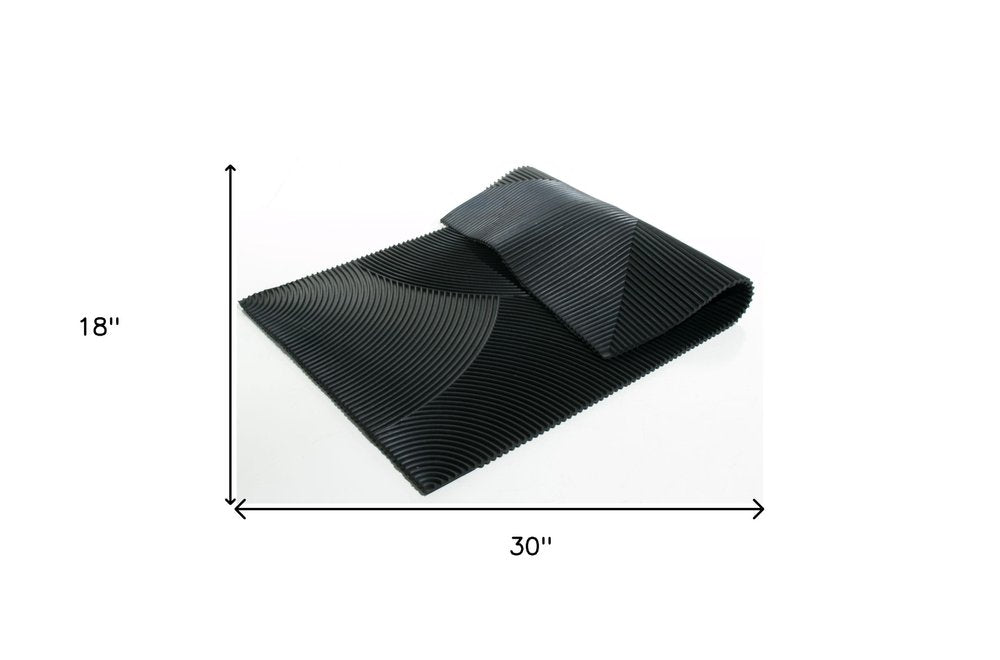 18" X 30" Black Rubber Outdoor Door Mat