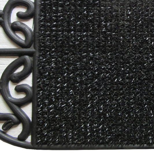 18" X 29" Black Rubber Outdoor Oval Door Mat