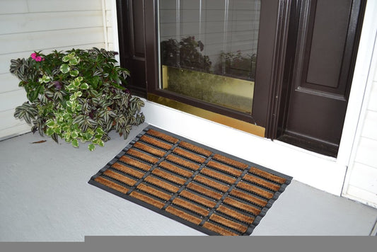 18" X 30" Black Rubber Outdoor Door Mat
