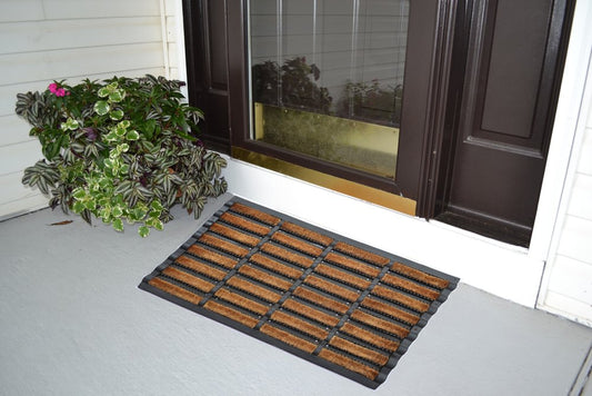 18" X 30" Black Rubber Outdoor Door Mat