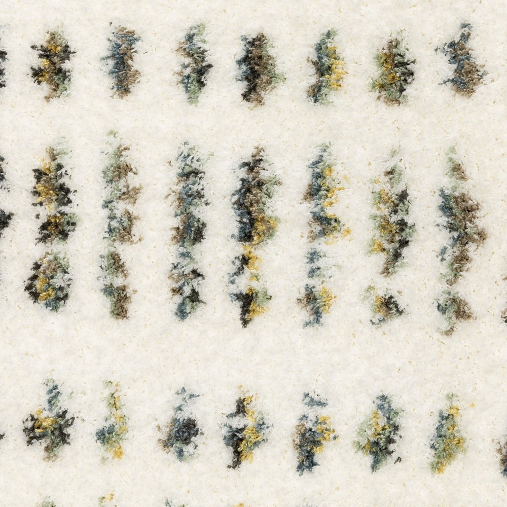 8' X 11' Ivory Gold And Gray Striped Area Rug