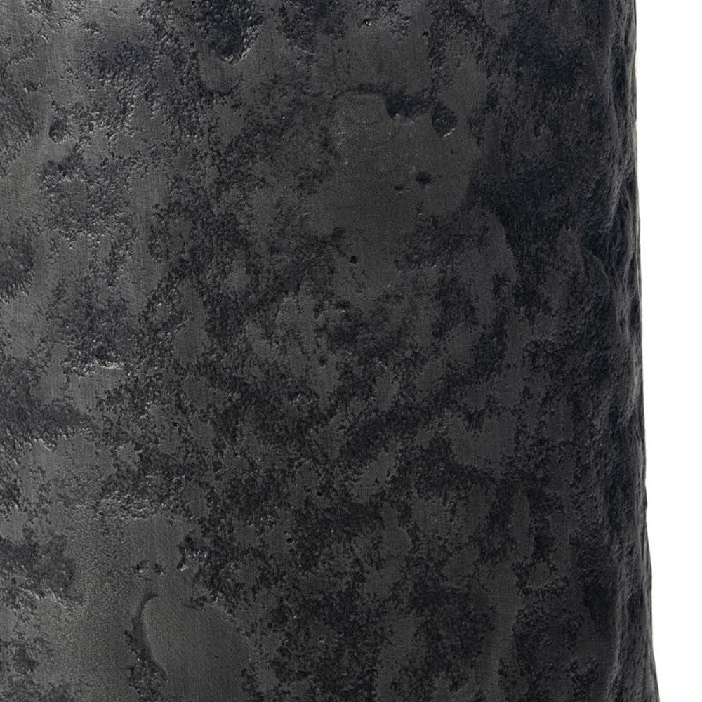 14" Gray Hammered Cylinder Aluminum Table Vase