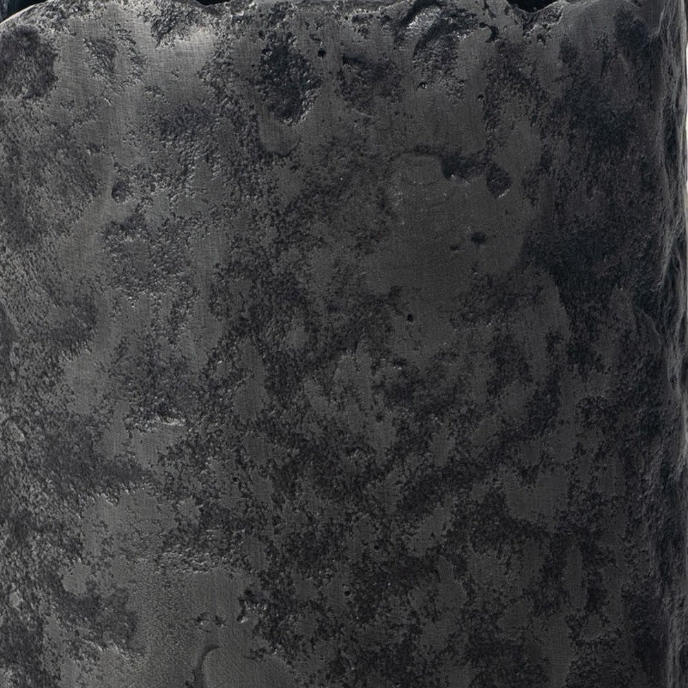 14" Gray Hammered Cylinder Aluminum Table Vase