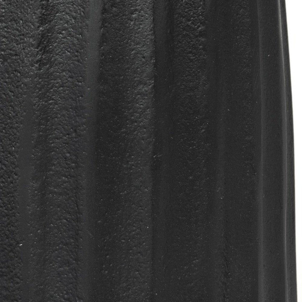 6" Black And Gold Striped Aluminum Tabletop Pillar Candle Holder