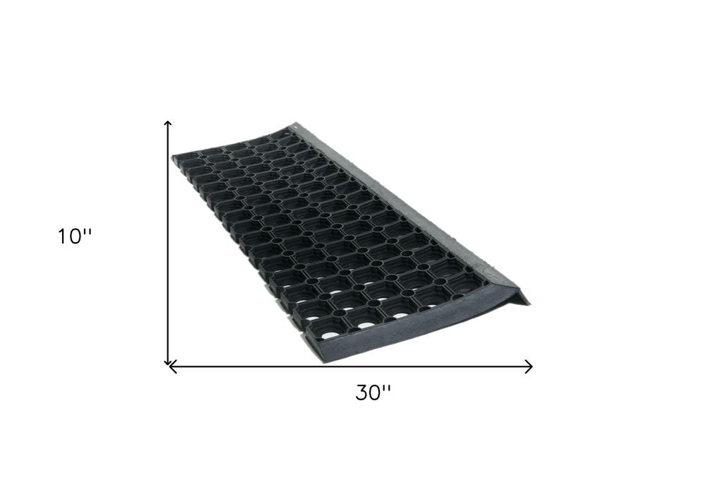10" X 30" Black Rubber Outdoor Door Mat