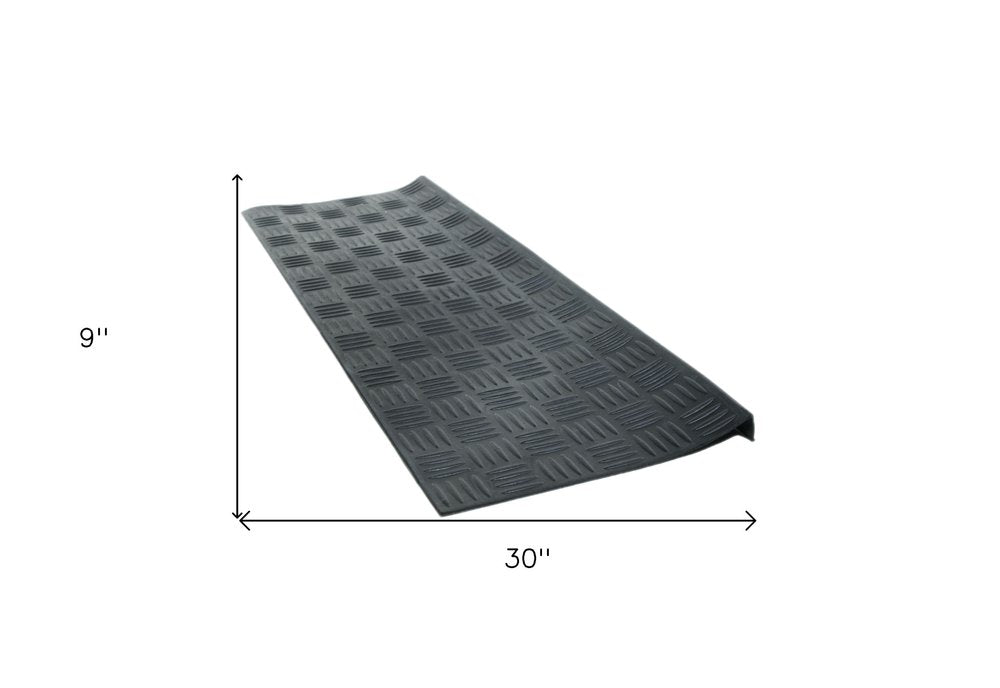 9" X 30" Black Rubber Outdoor Door Mat