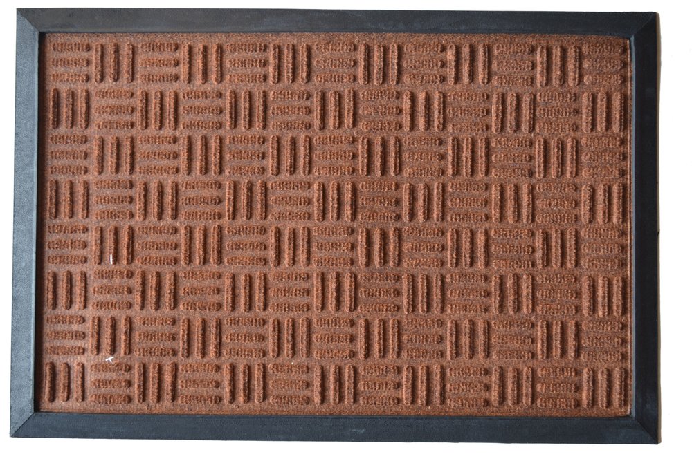 24" X 36" Brown Synthetic Fiber Abstract Outdoor Door Mat