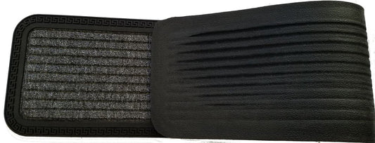 10" X 48" Gray Synthetic Fiber Striped Outdoor Door Mat