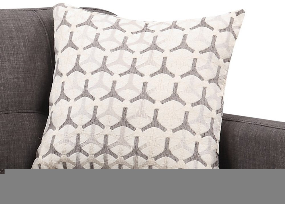 61" Charcoal And Black Loveseat and Toss Pillows