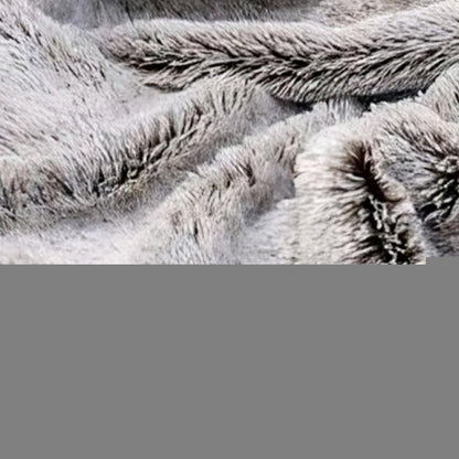 Gray Faux Fur Ombre Plush Throw