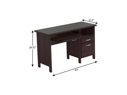 47" Espresso Computer Desk With Two Drawers