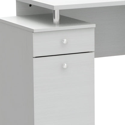 51" White Computer Desk With Five Drawers