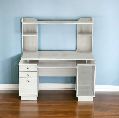 49" White Computer Desk With Three Drawers