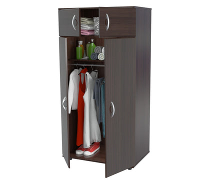 32" Espresso Melamine Mirrored Combo Dresser