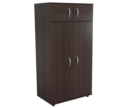 32" Espresso Melamine Mirrored Combo Dresser