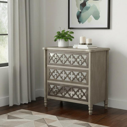 15" Brown Standard Accent Cabinet With Three Drawers