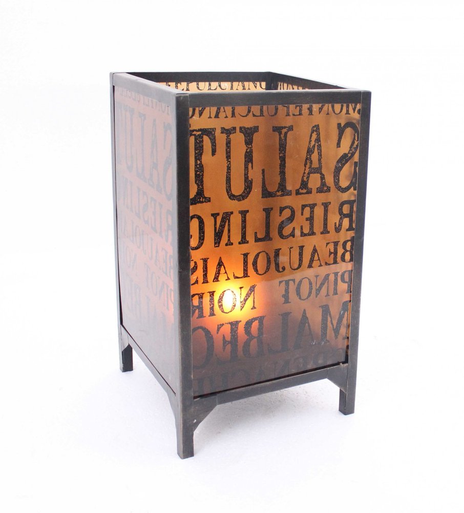 18" Brown Metal Floor Candle Holder
