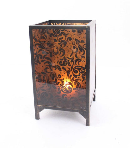 18" Brown Metal Floor Candle Holder