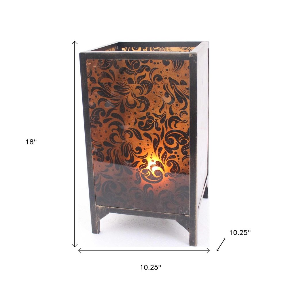 18" Brown Metal Floor Candle Holder