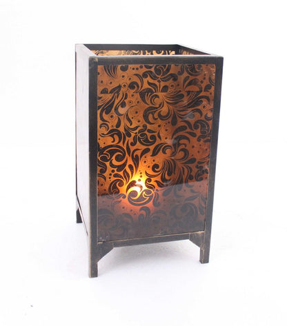 18" Brown Metal Floor Candle Holder