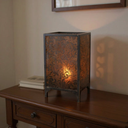 18" Brown Metal Floor Candle Holder