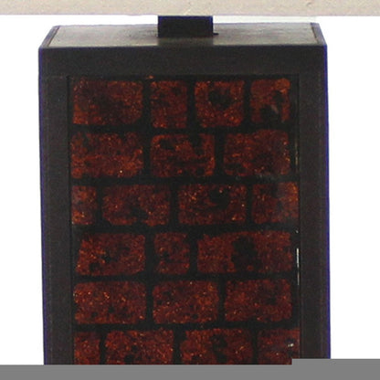 31" Black Metal Bedside Table Lamp With White Shade