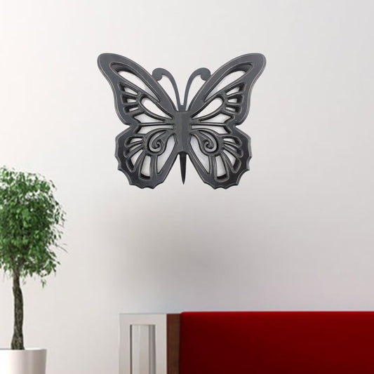 23" X 19" Black Butterfly Wood Hanging Dimensional Sculpture