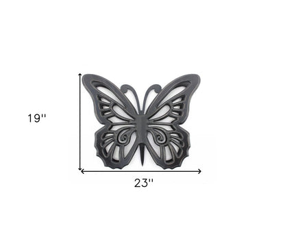 23" X 19" Black Butterfly Wood Hanging Dimensional Sculpture