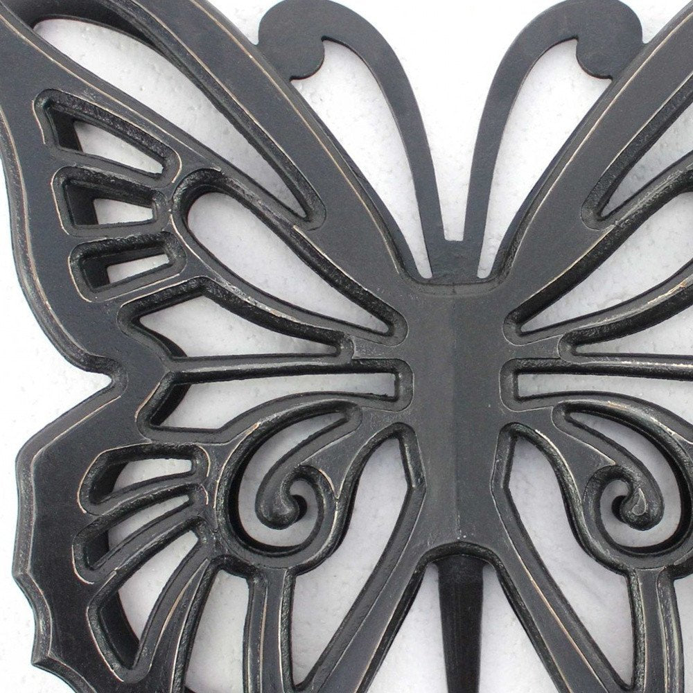 23" X 19" Black Butterfly Wood Hanging Dimensional Sculpture