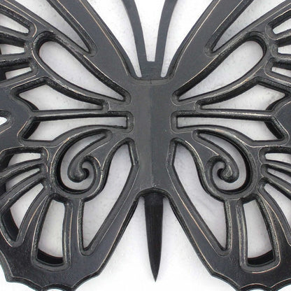 23" X 19" Black Butterfly Wood Hanging Dimensional Sculpture