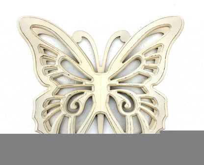 23" X 19" Red Butterfly Wood Hanging Dimensional Sculpture