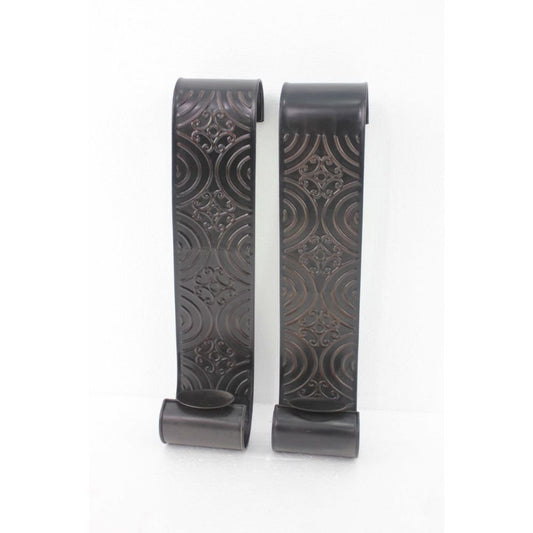 Set of Two Brown Metal Wall Sconce Candle Holders