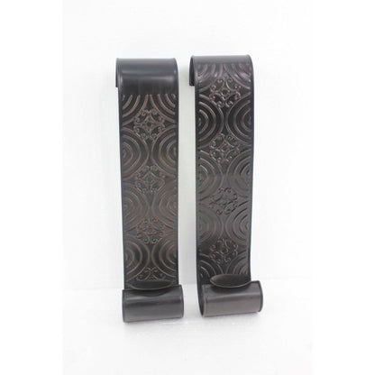 Set of Two Brown Metal Wall Sconce Candle Holders