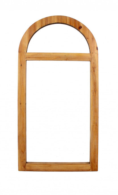 24" Brown Wood Arch Framed Accent Mirror
