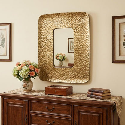 28" Gold Metal Framed Accent Mirror