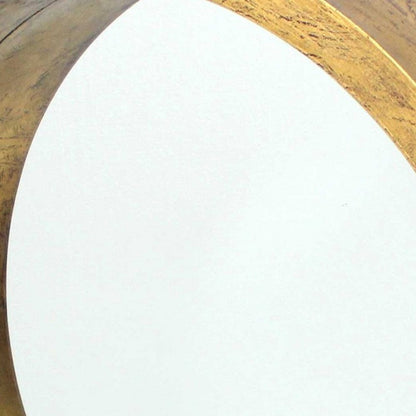 36" Gold Round Solid Wood Framed Accent Mirror
