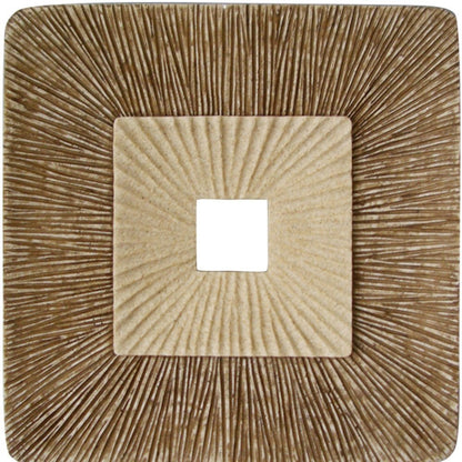19" X 19" Brown Geometric Sandstone Square Hanging Wall Decor