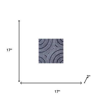 17" X 17" X 2" Gray, Lined Square - Wall Decor