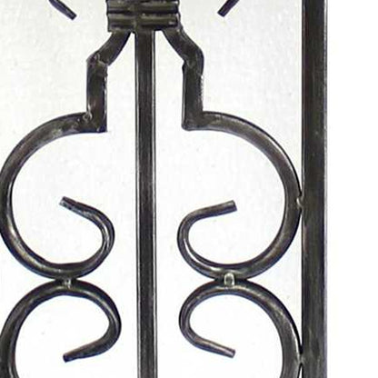 29" Distressed Gray Metal Bedside Lamp With Beige Shade