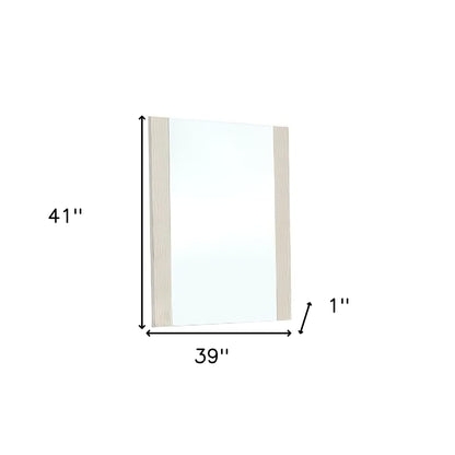 41" Black Faux Shagreen Partially Framed Accent Mirror