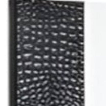 41" Black Faux Shagreen Partially Framed Accent Mirror