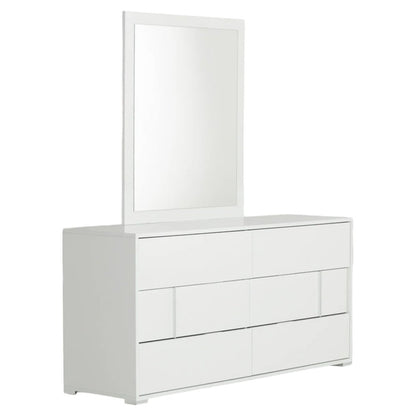 41" Beige Wood Framed Mounted Dresser Mirror