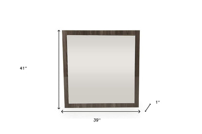 41" Gray Square Framed Mounted Accent Mirror